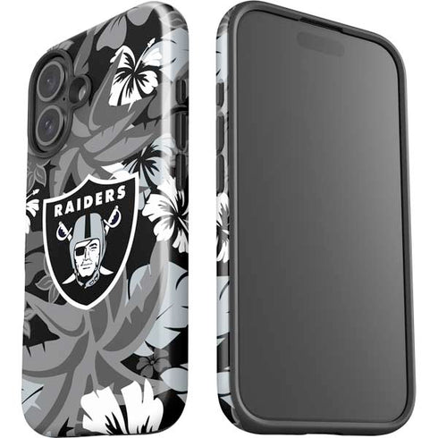 NFL Las Vegas Raiders Tropical Print iPhone 16 Impact Case